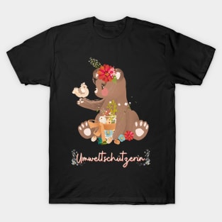 Teddy Bär Umwelt Schutz Prinzessin Blumen Süß T-Shirt